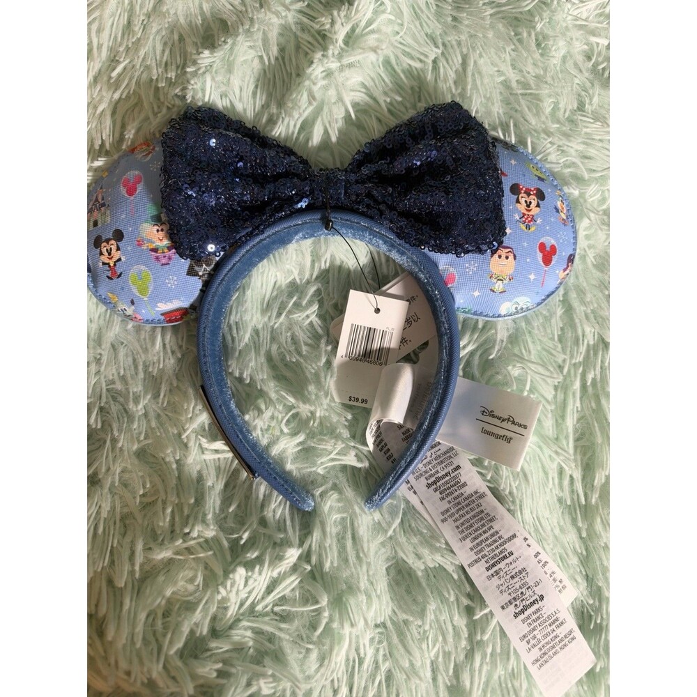 Disney Parks Loungefly Blue Characters Chibi Mickey Ears Headband AUTHENTIC
